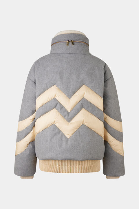 Valea Down Ski Jacket In Grey/Cream