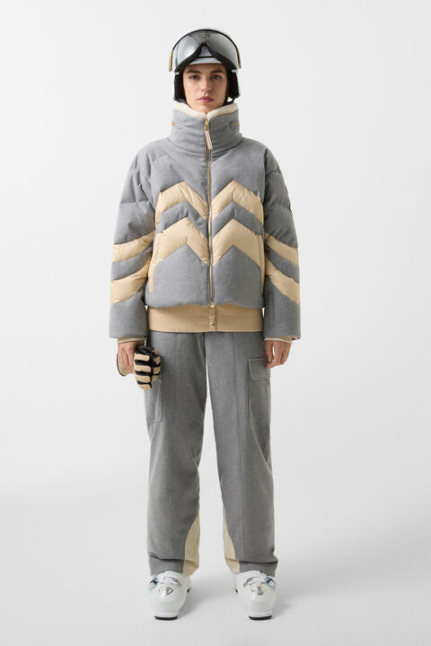 Valea Down Ski Jacket In Grey/Cream