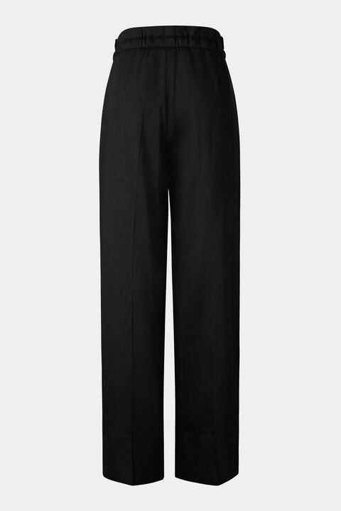 Candy Linen Blend Trousers In Black