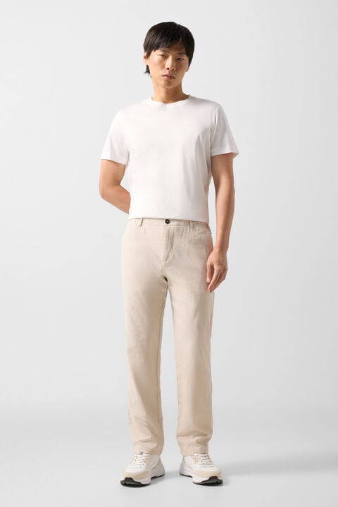 Marcus Linen Blend Trousers In Sand