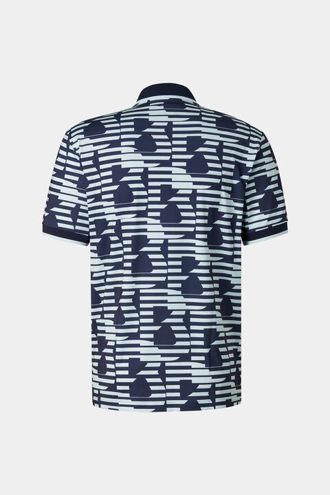Valentin Functional Short-Sleeved Top In Navy Blue/Light Blue