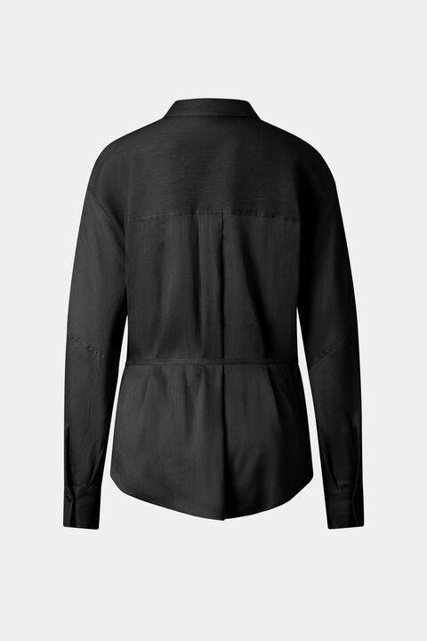 Catrina Linen Blend Blouse In Black