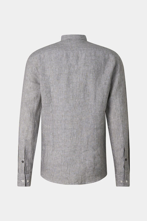 Timi Linen Shirt In Olive Green/White
