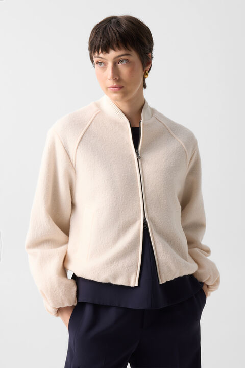 Editha Woollen Blouson In Cream