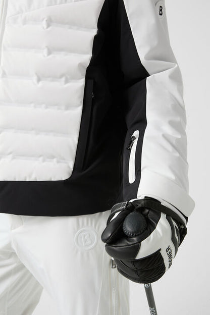Feliks Down Ski Jacket In White/Black