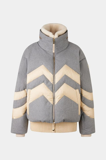 Valea Down Ski Jacket In Grey/Cream