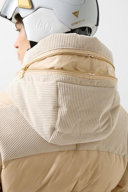 Marli Corduroy Ski Jacket In Beige