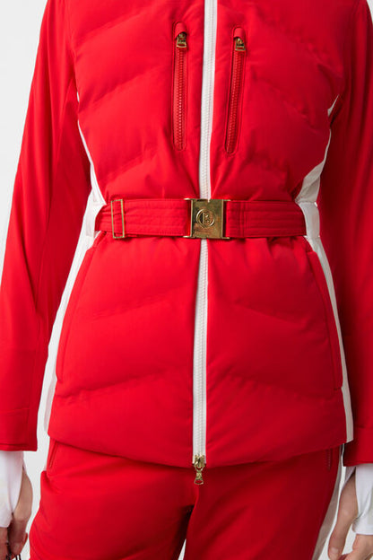 Kira Quilted Jacket In Red/White