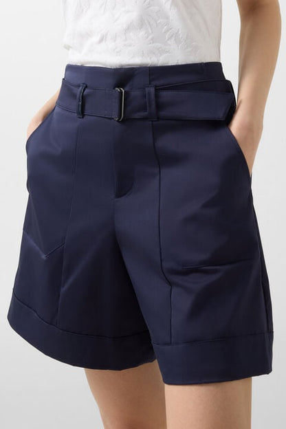 Lexa Functional Bermuda Shorts In Navy Blue