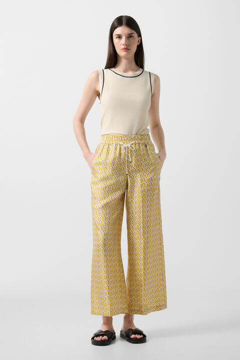 Emmy Silk Trousers In Yellow/Cream