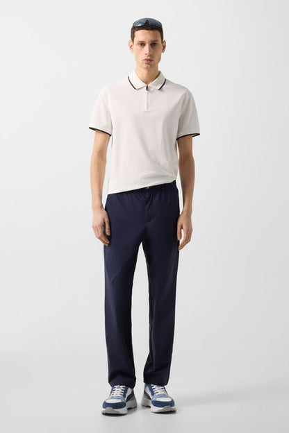 Stretch Trousers Marcus In Navy Blue