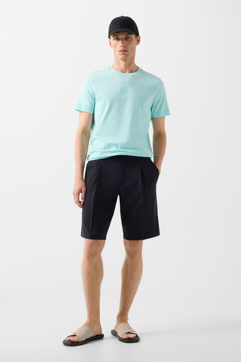 Johny pleated shorts in Navy blue