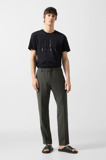 Marcus Virgin Wool Trousers In Olive Green