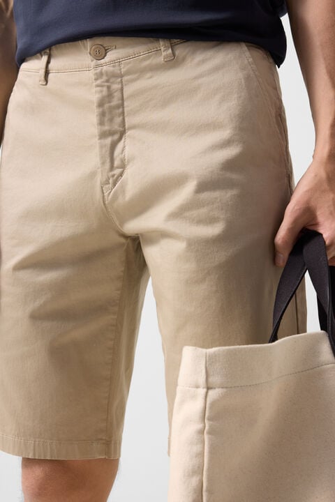 Miami Cotton Shorts In Beige