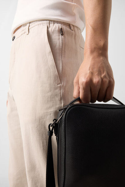 Marcus Linen Blend Trousers In Sand