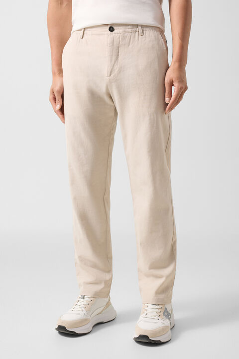 Marcus Linen Blend Trousers In Sand