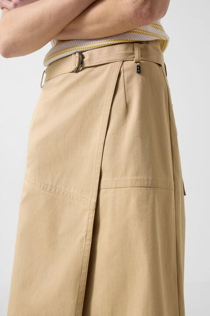 Jocy Wrap Skirt In Camel