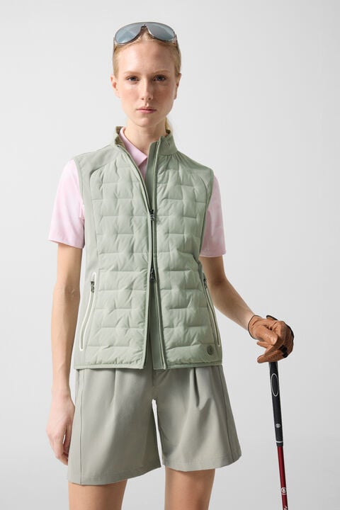 Lina Hybrid Waistcoat In Eucalyptus
