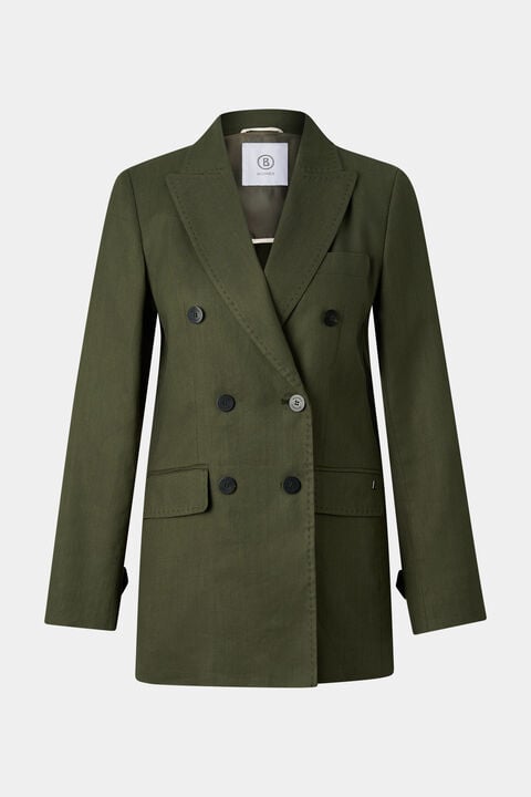 Linen Mix Blazer Hillary In Olive Green