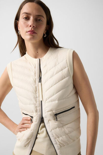 Zira Down Knitted Waistcoat In Cream