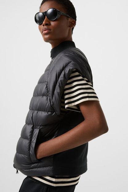 Nahla Hybrid Down Waistcoat In Black