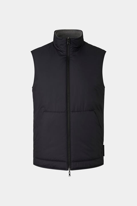 Willis Reversible Waistcoat In Black/Grey