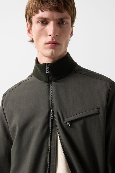 Virgin Wool Jacket Milan In Olive Green