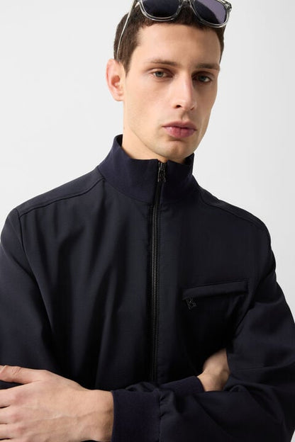 Virgin Wool Jacket Milan In Dark Blue