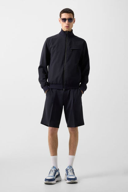 Virgin Wool Jacket Milan In Dark Blue