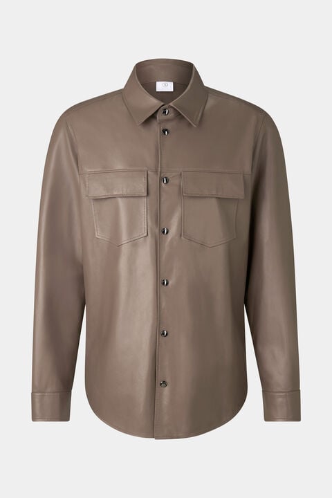 Leather Overshirt Olli In Mud