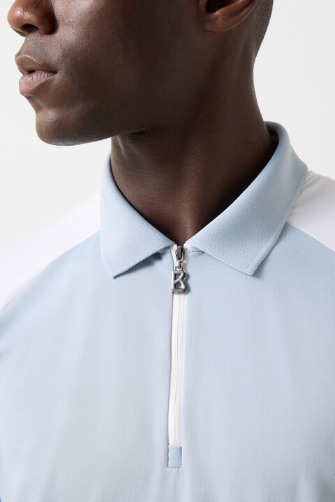 Fabius Functional Short-Sleeved Top In Misty Blue/White