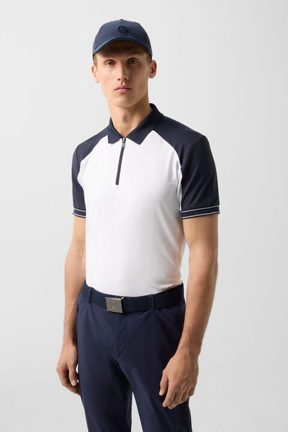 Fabius Functional Short-Sleeved Top In White/Navy Blue