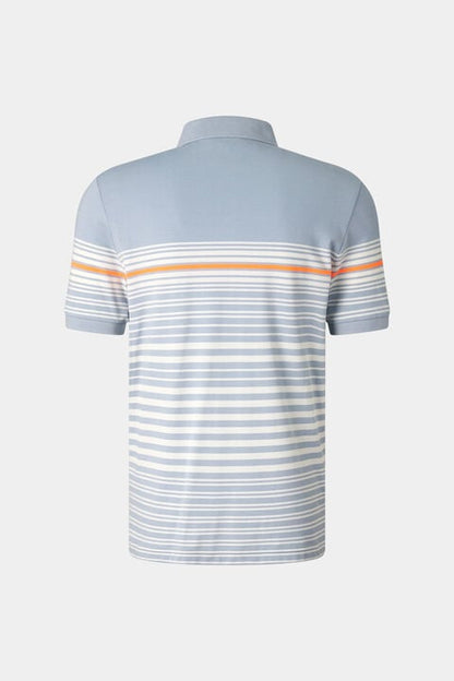Jannes Polo Shirt In Misty Blue/White/Orange