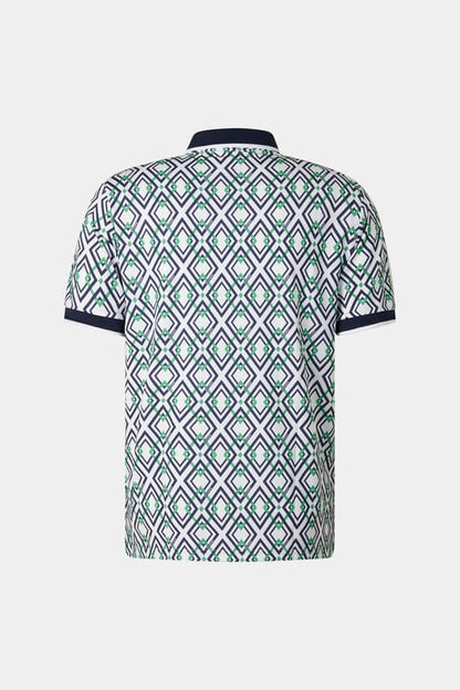 Valentin Functional Short-Sleeved Top In Navy Blue/Green/White