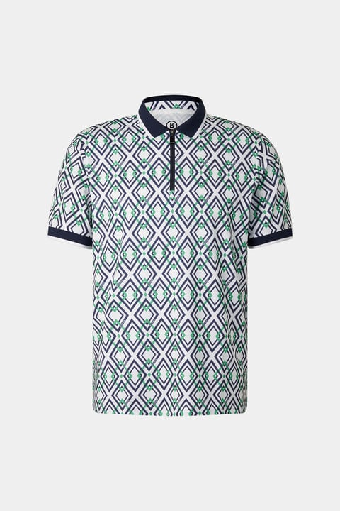 Valentin Functional Short-Sleeved Top In Navy Blue/Green/White