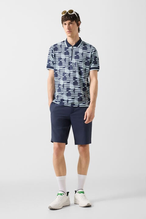 Valentin Functional Short-Sleeved Top In Navy Blue/Light Blue