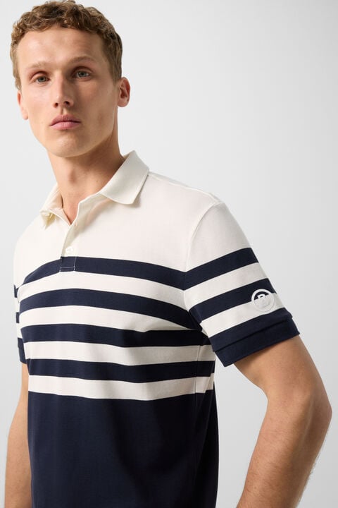 Antonio Functional Short-Sleeved Top In Navy Blue/Off-White