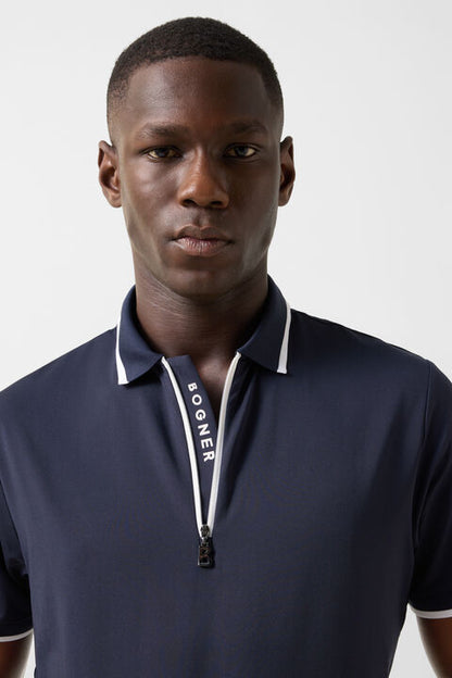 Cody Functional Short-Sleeved Top In Navy Blue