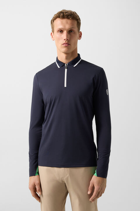 Jonah Polo Long-Sleeved Top In Navy Blue