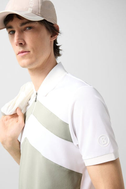 Cuno Functional Short-Sleeved Top In Eucalyptus/White