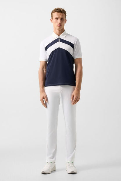 Cuno Functional Short-Sleeved Top In Navy Blue/White