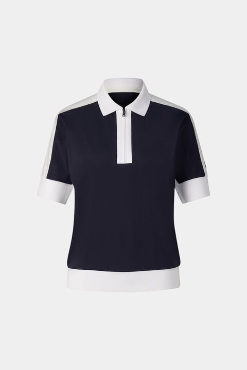 Arabell Functional Short-Sleeved Top In Navy Blue/White