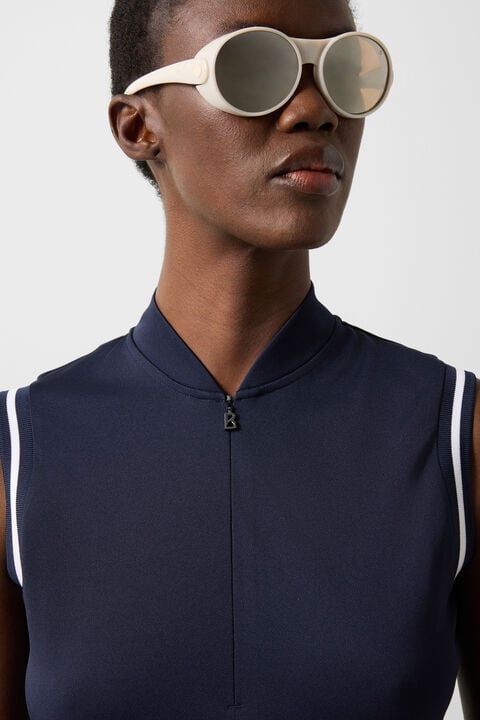 Evi Polo Top In Navy Blue