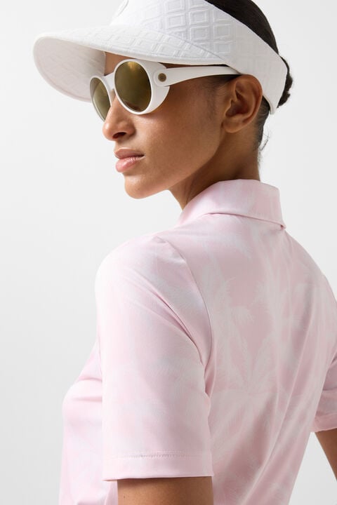 Taya Functional Short-Sleeved Top In Pink/Off-White