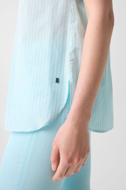 Hunter Cotton Blouse In Cyan-Blue