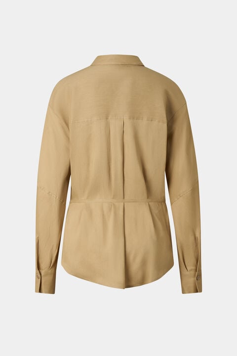 Catrina Linen Blend Blouse In Camel