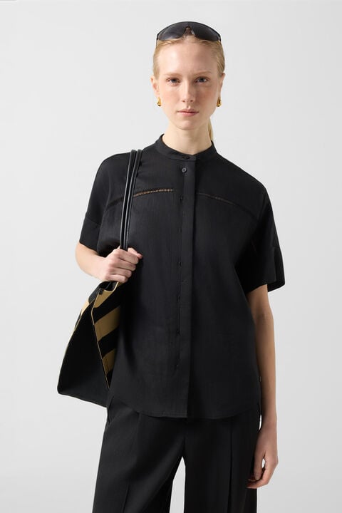 Linen Mix Blouse Cheryl In Black