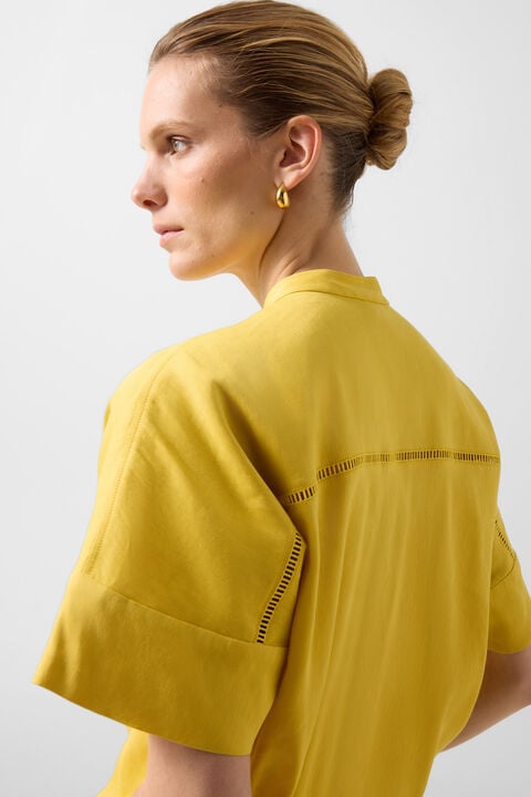 Linen Mix Blouse Cheryl In Yellow