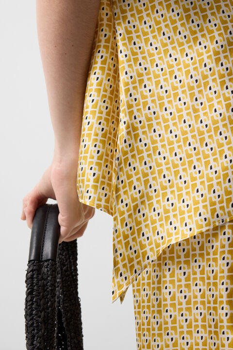 Elvira Silk Blouse In Yellow/Cream
