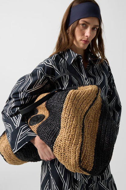 Shirt Blouse Ruth In Navy Blue/Off-White